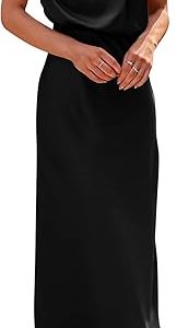 PRETTYGARDEN Women's 2026 Summer Satin Dress Elegant Sleeveless Mock Neck Cocktail Party Maxi Dresses
