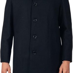 Alpine Swiss Orson Mens Wool Blend Car Coat Tailored Long Topcoat for Men Single Breasted Overcoat Winter Jacket Walking Coat