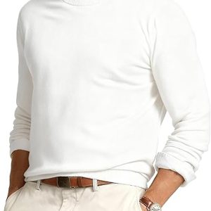 JMIERR Men's Wool Blend Sweaters Classic Crew Neck Casual Old Money Fall Sweaters