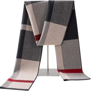Lallier Men's Merino Wool Scarf, Long Winter Neckwear with Gift Box
